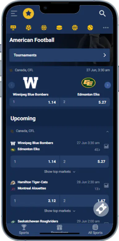 Betting on American Football at Jackpoty Casino