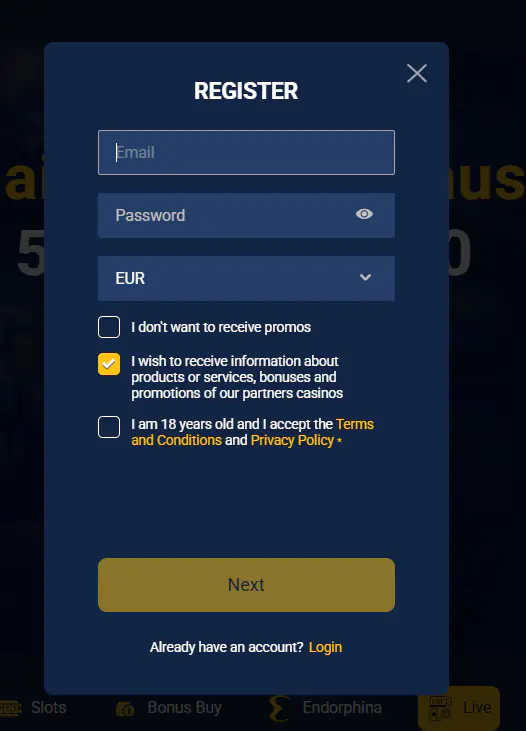 Register and Access your Jackpoty Casino Account